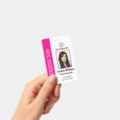 Personalized Corporate Employee ID Badge Hot Pink Ausweis (Handheld)