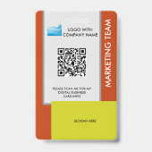 Personalized Corporate Employee ID Badge Orange Ausweis (Rückseite)