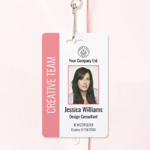 Personalized Corporate Employee ID Badge Pink Ausweis