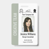 Personalized Corporate Employee ID Sage Green Ausweis (Front)