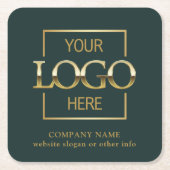 Personalized Corporate Logo Branded Promotional Rechteckiger Pappuntersetzer (Vorderseite)