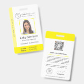 Personalized Corporate Modern Employee ID QR Code Ausweis (Vorder- & Rückseite)
