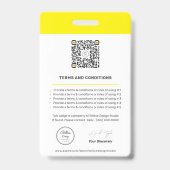 Personalized Corporate Modern Employee ID QR Code Ausweis (Rückseite)
