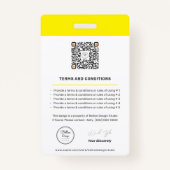 Personalized Corporate Modern Employee ID QR Code Ausweis (Rückseite)