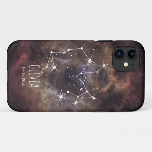 Personalized Cosmic Nebula Constellation Galaxy  Case-Mate iPhone Hülle (Rückseite (Horizontal))