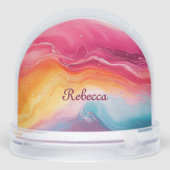 Personalized Cosmic Rainbow Schneekugeln (Rückseite)