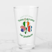 Personalized Costa Rican Irish American Shamrock Glas (Rückseite)