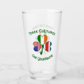 Personalized Costa Rican Irish American Shamrock Glas (Vorderseite)