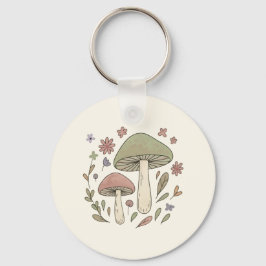 Personalized Cottagecore Fungi Floral Gift Schlüsselanhänger