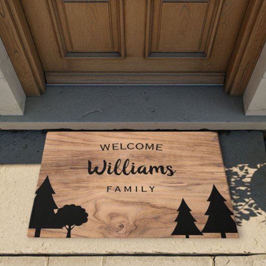 Personalized Country Doormat - Pine & Tree Design  Fußmatte