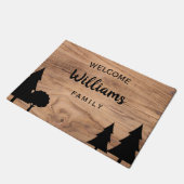 Personalized Country Doormat - Pine & Tree Design  Fußmatte (Schrägansicht)