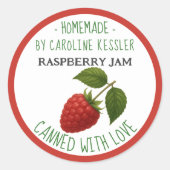 Personalized Country Farm Raspberry Jam Canning Runder Aufkleber (Vorderseite)