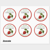 Personalized Country Farm Raspberry Jam Canning Runder Aufkleber (Blatt)