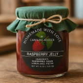 Personalized Country Farm Raspberry Jam Canning Runder Aufkleber