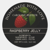 Personalized Country Farm Raspberry Jam Canning Runder Aufkleber (Vorderseite)