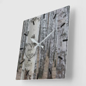 Personalized Country Rustic Carved Heart Quadratische Wanduhr (Winkel)