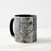 Personalized Country Rustic Carved Heart Tasse (Vorderseite Links)