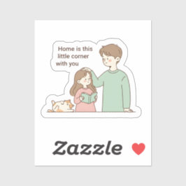 Personalized Couple and Pet Family Gifts Aufkleber