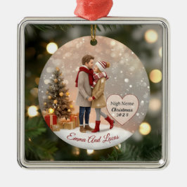 Personalized Couple Christmas Ornament – Custom Na