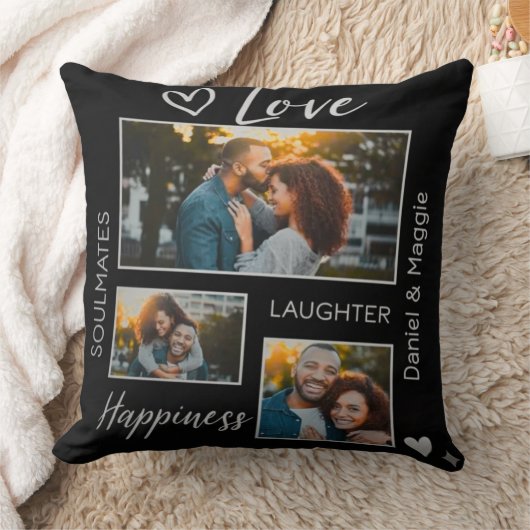 Personalized Couple Collage Throw Pillow Kissen (Decke)