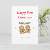 Personalized Couple First Christmas Feiertagskarte (Stehend Vorderseite)