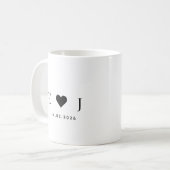 Personalized Couple Initial Mug | Date Mug Kaffeetasse (Vorderseite Links)