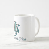Personalized Couple Initials Mug Valentine Gift Kaffeetasse (VorderseiteRechts)