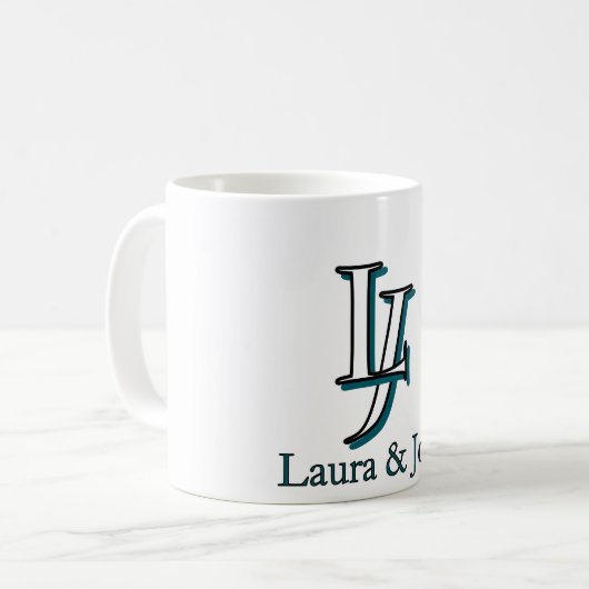 Personalized Couple Initials Mug Valentine Gift Kaffeetasse (Vorderseite Links)