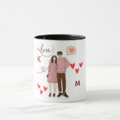 Personalized Couple Initials Mug with Special Date Tasse (Zentrum)