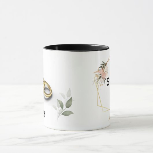 Personalized Couple Initials Mug with Wedding Date Tasse (Zentrum)