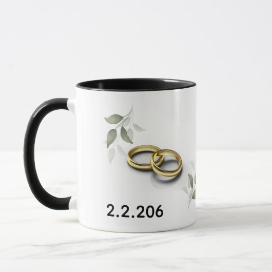 Personalized Couple Initials Mug with Wedding Date Tasse (Links)