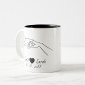 Personalized Couple Mug with Names & Date Zweifarbige Tasse (Vorderseite Links)
