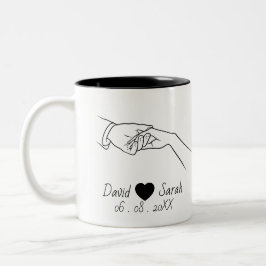 Personalized Couple Mug with Names & Date Zweifarbige Tasse