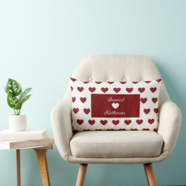 Personalized Couple Name Heart Pattern Valentine Lendenkissen