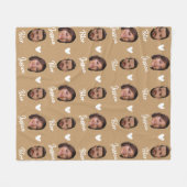 Personalized Couple Names and Photo, Modern Camel Fleecedecke (Vorderseite (Horizontal))