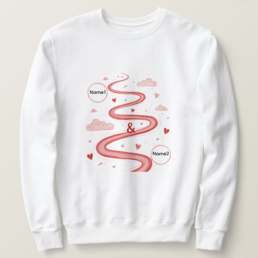 Personalized Couple Names Love Sweatshirt (Design vorne)