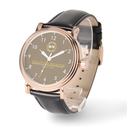 Personalized couple names minimal monogram armbanduhr (Winkel)