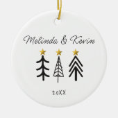 Personalized Couple Names Wedding Trees Keramik Ornament (Vorne)