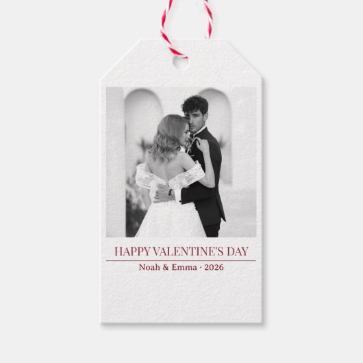 Personalized Couple Names & Year - Elegant Photo  Geschenkanhänger (Vorderseite)