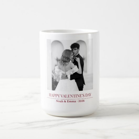 Personalized Couple Names & Year - Elegant Photo  Kaffeetasse (Mittel)