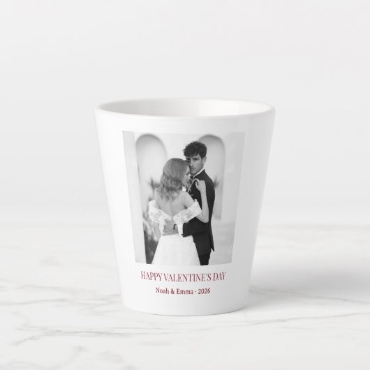 Personalized Couple Names & Year - Elegant Photo  Milchtasse (Vorderseite)