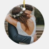 Personalized Couple Photo and Text Keramik Ornament (Hinten)