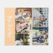 Personalized Couple Photo Blanket Wedding Memory Fleecedecke (Vorderseite (Horizontal))