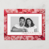 Personalized Couple Photo Valentine Roses Card Postkarte (Vorderseite)