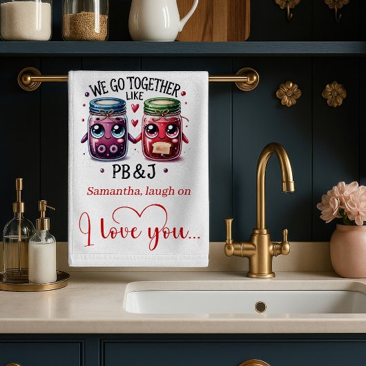Personalized Couple Valentine Funny Food Towel Geschirrtuch