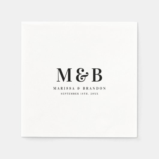 Personalized Couple Wedding Monogram Initials Serviette (Vorderseite)