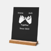 Personalized couple with custom names and year acrylschild (Winkel)