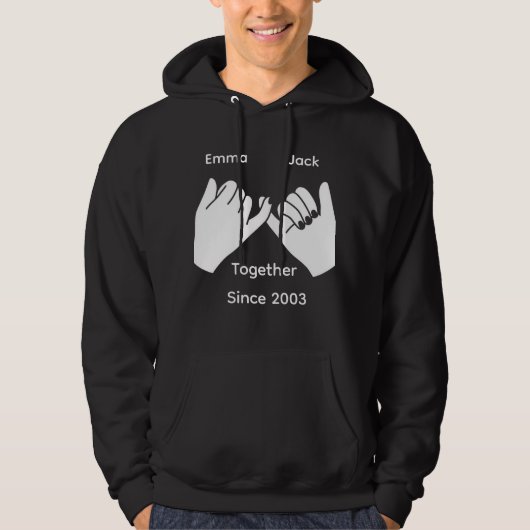 Personalized couple with custom names and year hoodie (Vorderseite)