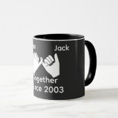 Personalized couple with custom names and year tasse (VorderseiteRechts)