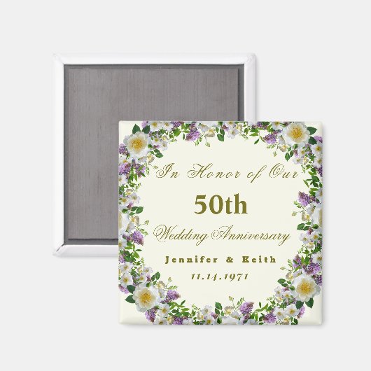 Personalized Couples 50th Wedding Anniversary Magnet (Vorderseite/Rückseite)